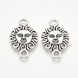 Соединители из сплава в тибетском стиле, солнце, без кадмия и без свинца