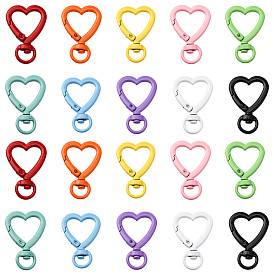 20 шт. 10 цвета сердечек, окрашенные распылением, поворотные застежки из сплава