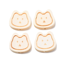 Шима деревянные бусины, голова кошки 