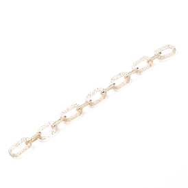 Handmade Transparent Acrylic & Aluminum Cable Chains, Quick Link Connectors, with Glitter Powder, Textured