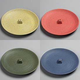 Porcelain Incense Burners, Flat Round Incense Holders, Home Office Teahouse Zen Buddhist Supplies