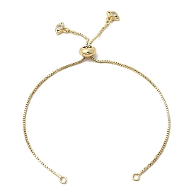 1мм латунная цепочка-слайдер для изготовления браслетов, с прозрачными подвесками в виде глаз из кубического циркония, стойки покрытие, долговечный, без свинца и без кадмия