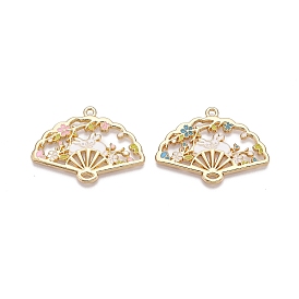 Стойки обшивки сплава эмали подвески, без кадмия, без никеля и без свинца, золотой свет, веер с подвеской в виде кролика