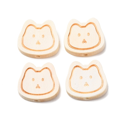 Шима деревянные бусины, голова кошки 