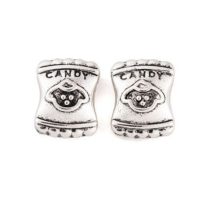 Antique Silver Alloy Tibetan Beads, Lead Free & Cadmium Free, Hole Beads, Candy