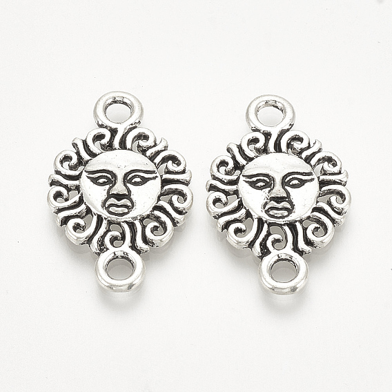 Соединители из сплава в тибетском стиле, солнце, без кадмия и без свинца