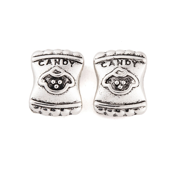 Antique Silver Alloy Tibetan Beads, Lead Free & Cadmium Free, Hole Beads, Candy