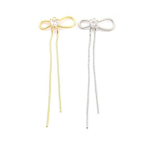 Большие подвески из прозрачного стекла, бантом прелести