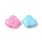 Spray Painted Alloy Beads, Cloud with Smile Face