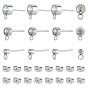 105Pcs 304 Stainless Steel Stud Earring Settings with Loop and Stainless Steel Ear Nuts