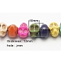 Synthetic Turquoise Beads Strands, Dyed, Halloween, Skull