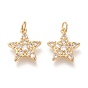 Латунные микропаве прозрачные кубические циркониевые подвески, с прыжковых колец, долговечный, звезда, прозрачные