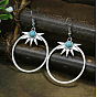Alloy & Resin Dangle Earrings for Women, Ring & Star