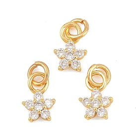 Латунные микро проложить кубического циркония прелести, звезды прелести, без свинца и без кадмия, стойки покрытие, долговечный