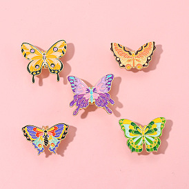 Creative animal flower insect cartoon purple butterfly shape paint badge buckle