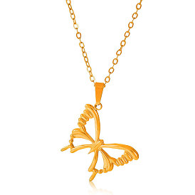 304 Женские ожерелья с подвеской в виде бабочки из нержавеющей стали