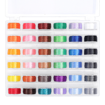 36 Rolls Polyester Embroidery Thread Set with Storage Box, Multi-Color Floss for Hand Embroidery & DIY Crafts