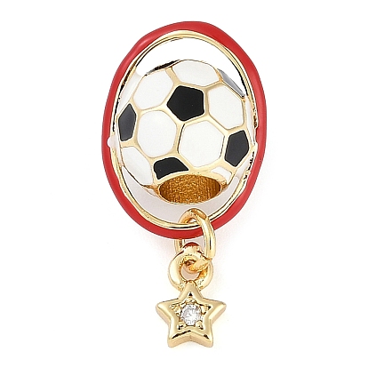 Латунь с микропокрытием, Эмаль стиле, долговечный, без кадмия и без свинца, футбол со звездой