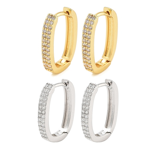 Серьги-кольца из латуни с овальным покрытием, с четким кубического циркония, без кадмия и без свинца, долговечный