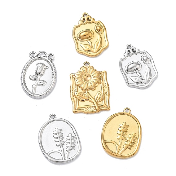 304 подвески из нержавеющей стали, очарование цветочного узора