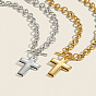 304 Collares con colgante de cruz religiosa de acero inoxidable con cierre de hebilla para mujer