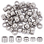 100шт 6 стиль 201 наборы европейских бусин из нержавеющей стали, бусины с большим отверстием, column & rondelle