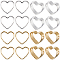 60шт 2 цвета латунная бусина рамка, без кадмия и без свинца, сердце