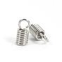 304 Stainless Steel Coil Cord Ends, 9x4mm, Hole: 2.5mm, Inner Diameter: 2.5mm