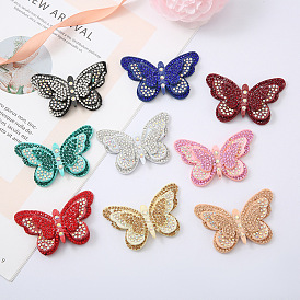 Lantong Butterfly Ironing Diamond Cloth Sticker Multi-color Double-layer Butterfly Patch Sticker Clothing Accessories Shoes and Hats
