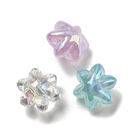 AB Color Plated Acrylic Beads, Flower