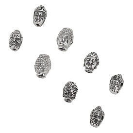 Perles bouddhistes 304 en acier inoxydable, tête de bouddha