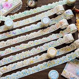 Flower Butterfly Paper Adhesive Tape Rolls, Decorative Tape for DIY Scrapbooking
