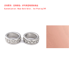 304 Stainless Steel European Beads, Large Hole Beads, Column, Ion Plating(IP)