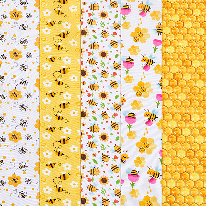 Polycotton Fabric, for Garment Accessories, Bees & Flower Pattern