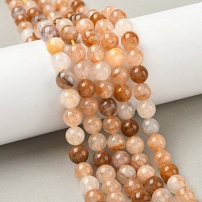 Натуральный желтый гематоидный кварц/золотые целебные кварцевые бусины нити, круглые