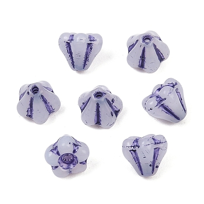 Чешские прессованные стеклянные бусины, цветок колокольчик