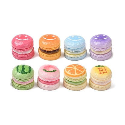 Opaque Resin Imitation Dessert Cabochons, Macaron