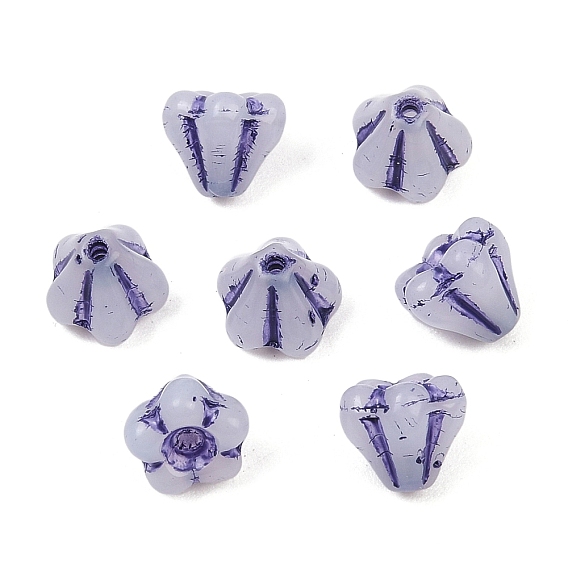 Чешские прессованные стеклянные бусины, цветок колокольчик