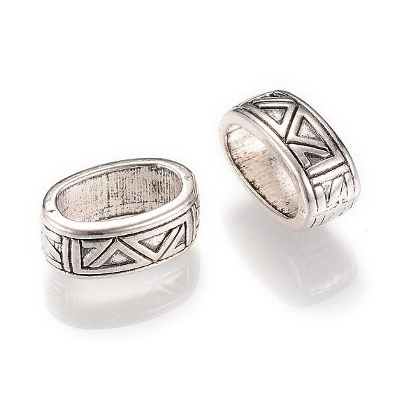 Tibetan Style Alloy Slide Charms, Oval
