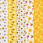 Tissu en polycoton, pour accessoires de vêtement, motif d'abeilles et de fleurs