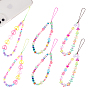 6pcs 3 Styles Resin Beaded Mobile Straps, Mixed Shapes