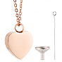 Ожерелья с подвеской в виде гроба из нержавеющей стали в форме сердца, с 304 мини-воронкой из нержавеющей стали