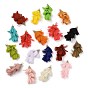 Polyester Pendant Decorations, with Iron Findings, Flower Charms