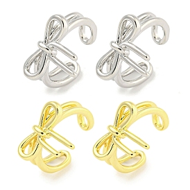 Brass Cuff Earrings for Women, Bowknot