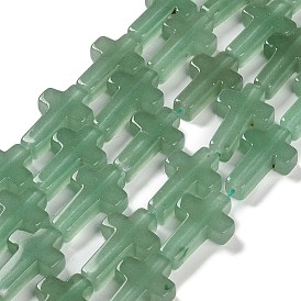 Natural Green Aventurine Beads Strands, Cross