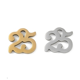 304 Stainless Steel Charms, Number 25 Charms