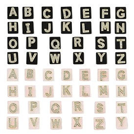 Драгоценный камень подвески, прямоугольные подвески с латунной микропаве прозрачной кубической циркониевой буквой, реальный 18 k позолоченный, долговечный, стойки покрытие