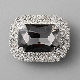 Украшения для обуви из стеклянных страз в форме прямоугольника, Съемные зажимы для обуви из железа и сплава