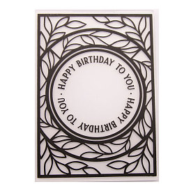 Transparent Plastic Embossing Template Folders, For DIY Scrapbooking/Photo Album Decorative/Embossed Paper, Stamp Sheets, Word Happy Birthday to You