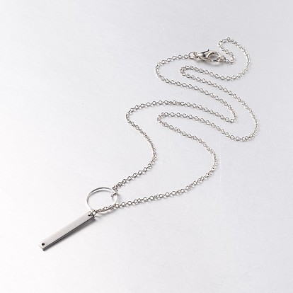 Латунь лассо ожерелья, с 304 стали ссылку и цинкового сплава омаров коготь застежками из нержавеющей, 18.1 дюйм